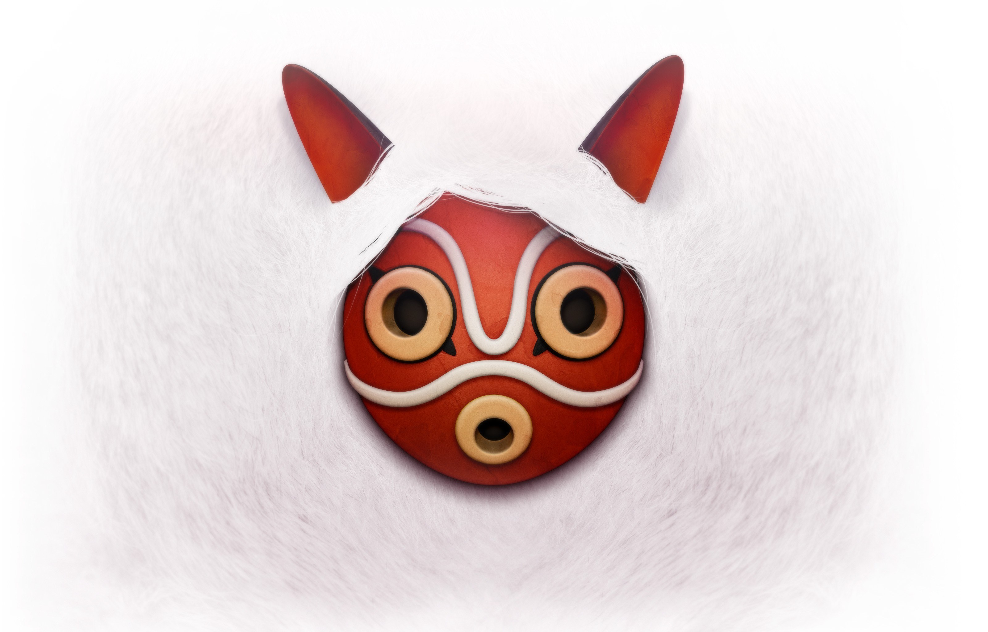red mask with white fur
