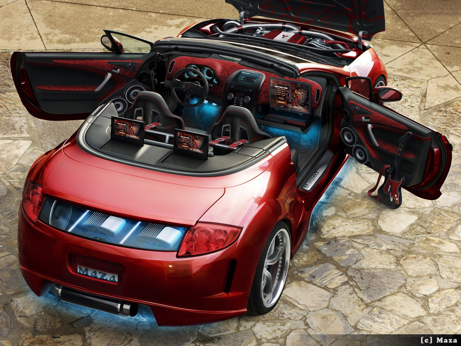 Red Maza concept car interior
