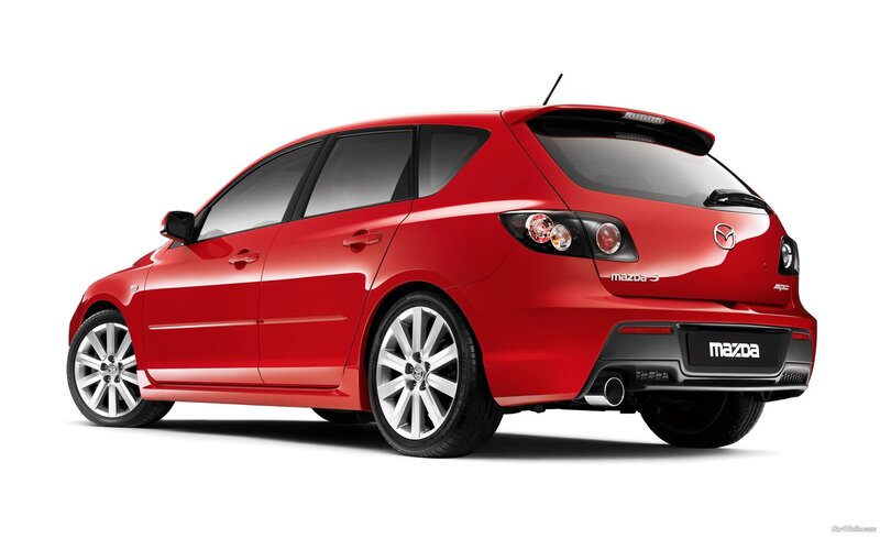 Red Mazda 3 Hatchback — Neutral, Photograph, Car