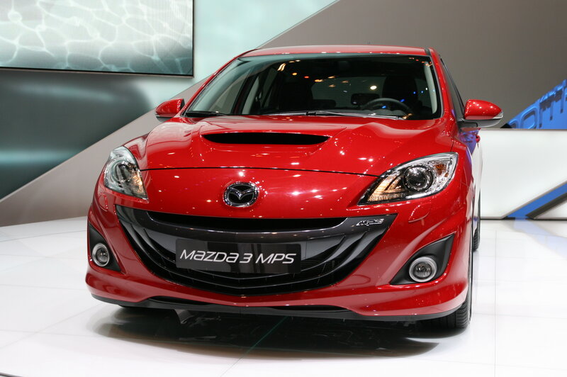 Red Mazda 3 MPS on display