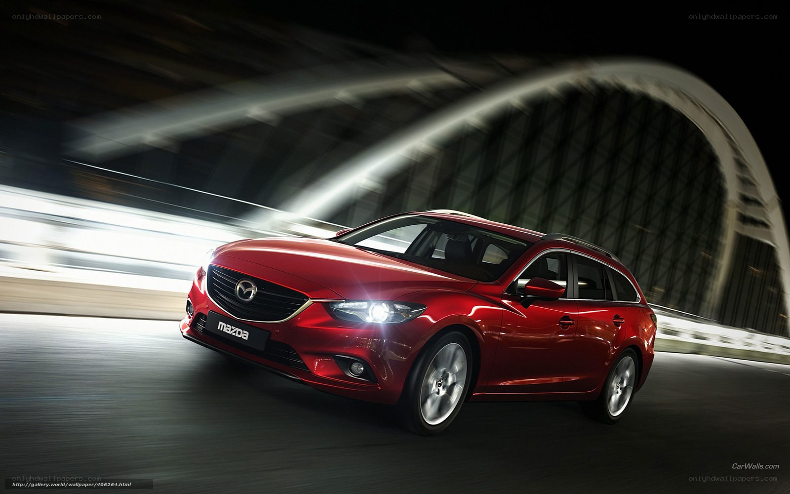 Red Mazda 6 Wagon in Motion
