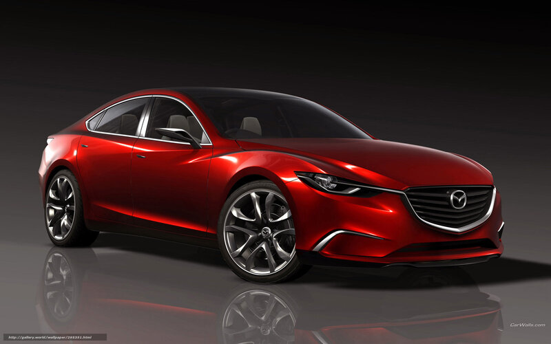 Red Mazda Concept Car — Dramatic, 3d Render, Wheels, Grille