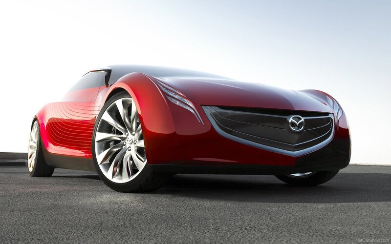 Red Mazda Concept Car — Dramatic, Photograph