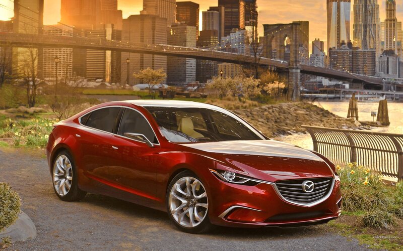 Red Mazda Concept Car — Dramatic, Sunset
