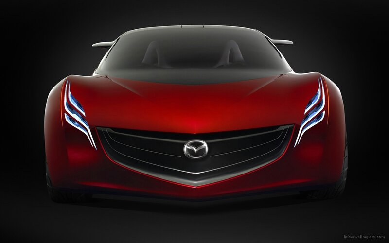 Red Mazda Concept Car — Headlights