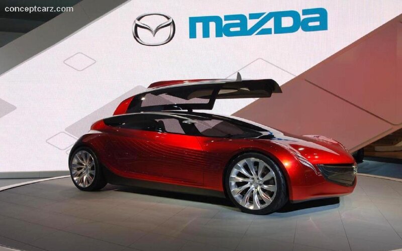 Red Mazda Concept Car — Showroom, Photograph