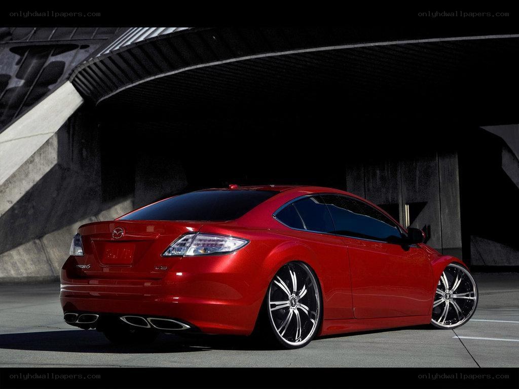 red mazda coupe car