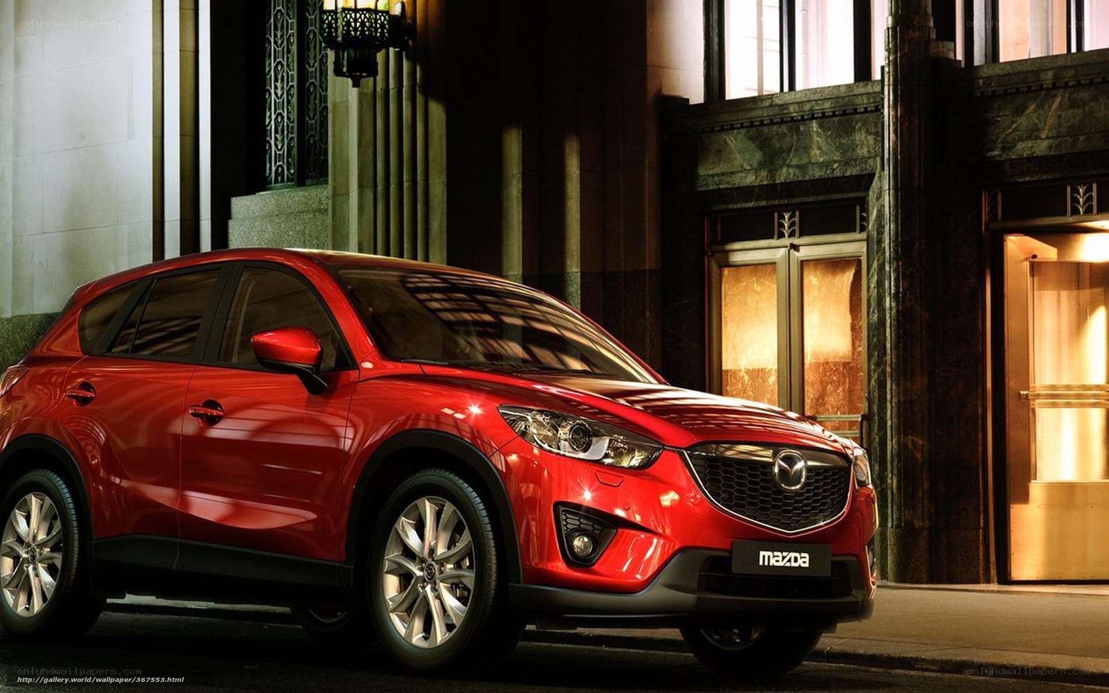 Red Mazda CX-5 in city