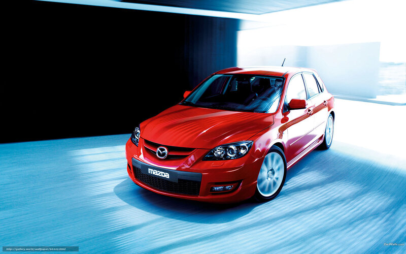 Red Mazda Hatchback — Dramatic, Photograph