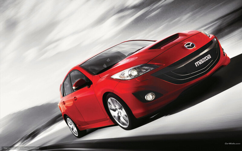 Red Mazda Hatchback — Dynamic, Photograph, Car