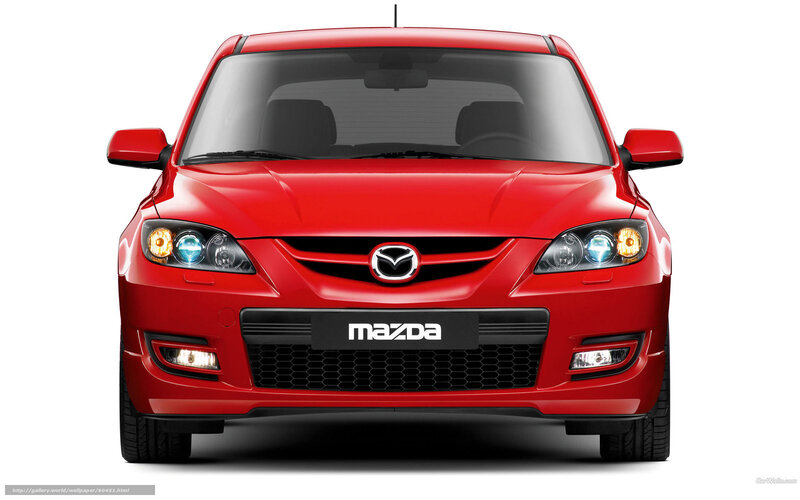 Red Mazda Hatchback — Neutral, Photograph, Car
