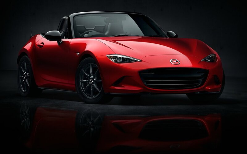Red Mazda Miata Sports Car — Dramatic