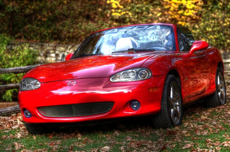 Red Mazda Miata sports car