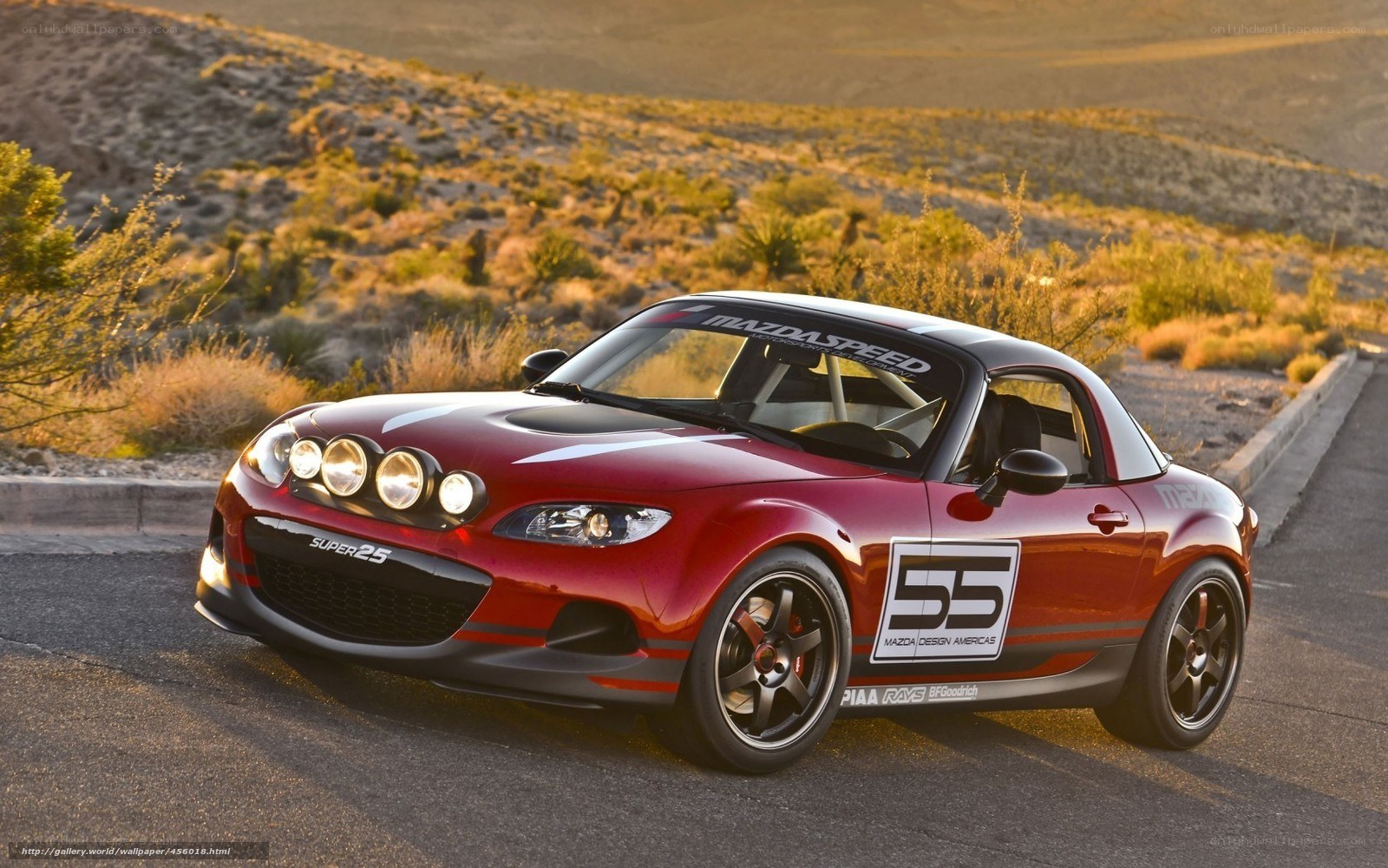 Red Mazda MX-5 race car