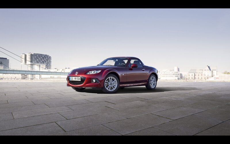 Red Mazda MX-5 sports car