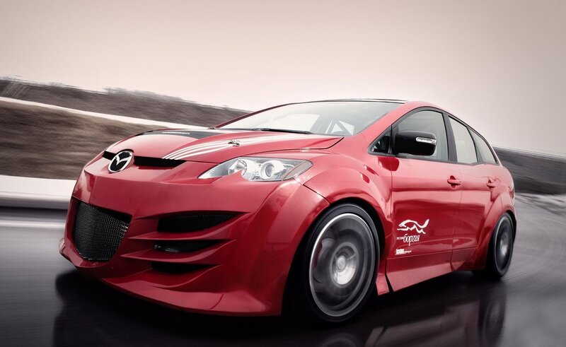 red mazda race car