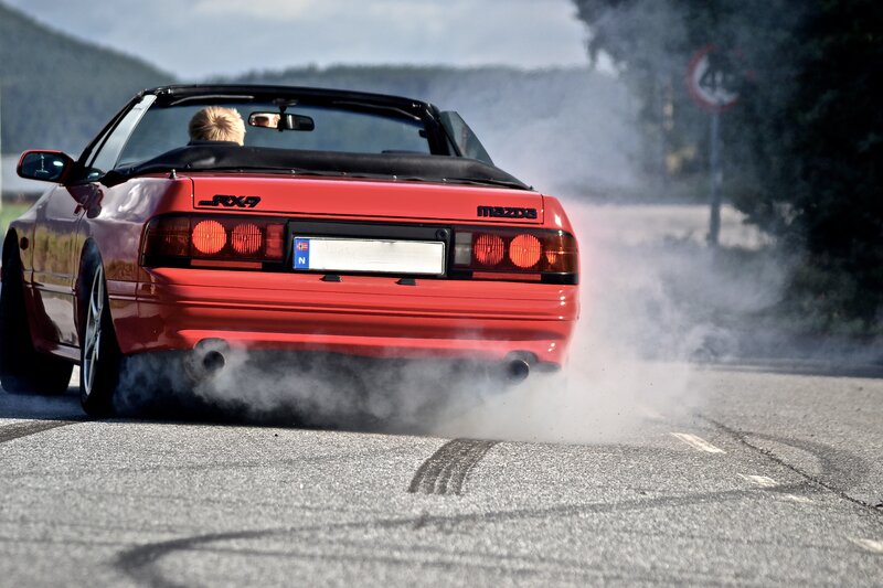 Red Mazda Rx-7 Convertible