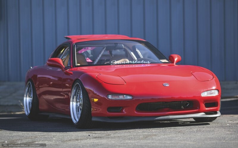 Red Mazda RX-7 sports car