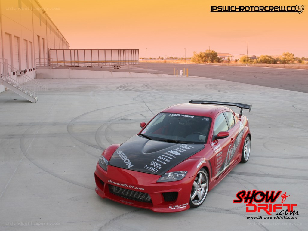 red mazda rx-8 drift car