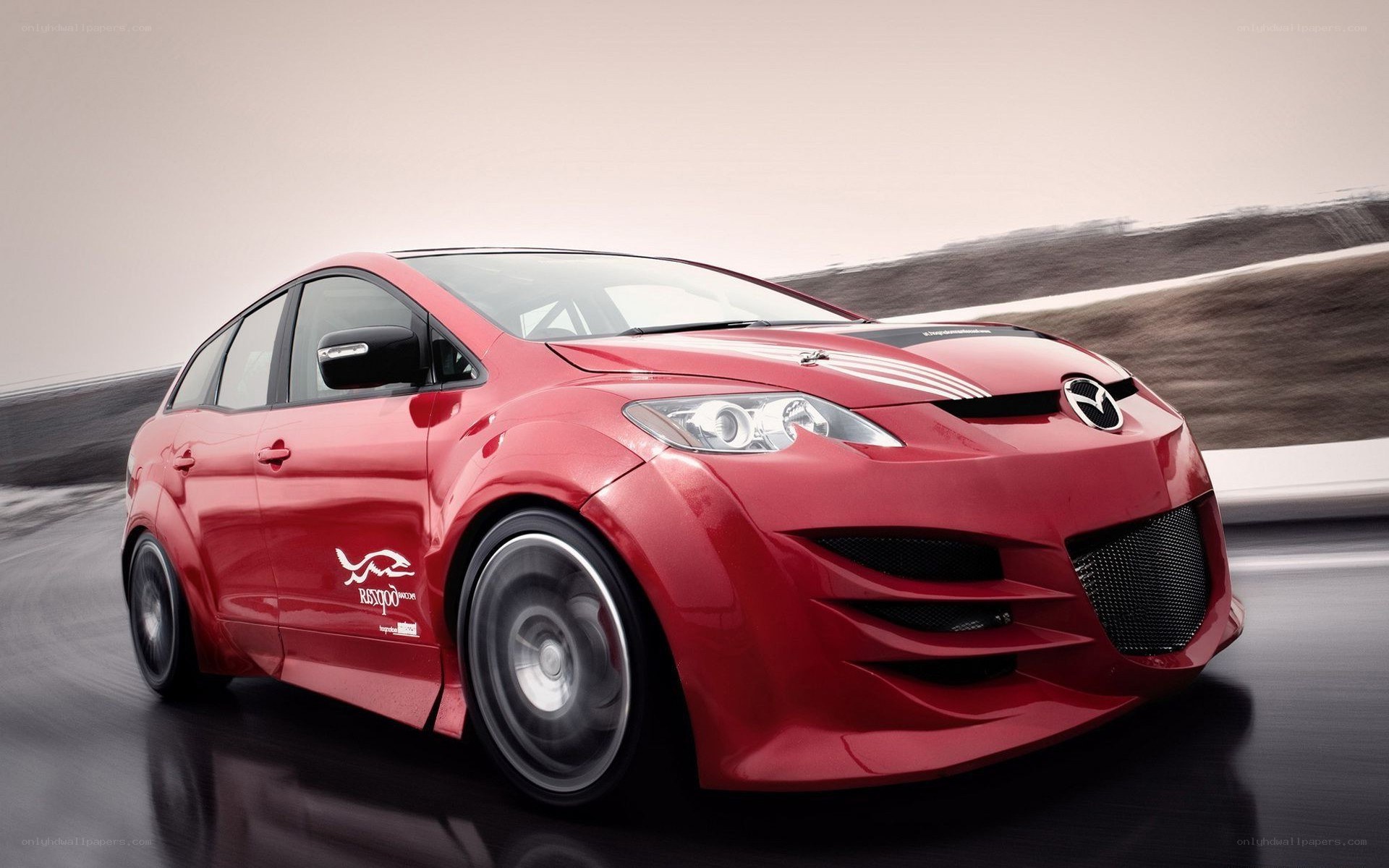 Red Mazda RX-8 race car
