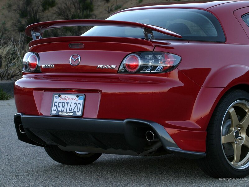 Red Mazda RX-8 rear view
