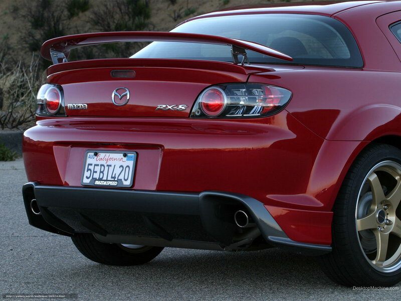 Red Mazda RX-8 rear view