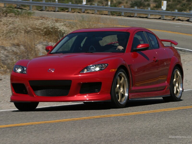 red mazda rx-8 sports car