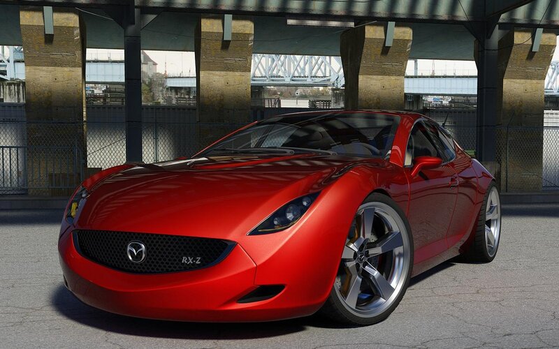 Red Mazda Rx-z Concept Car