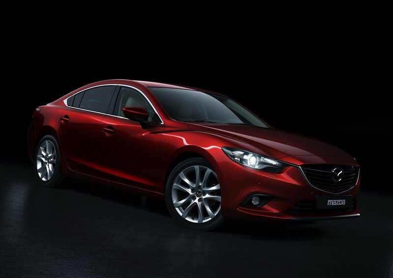 Red Mazda Sedan — Dramatic