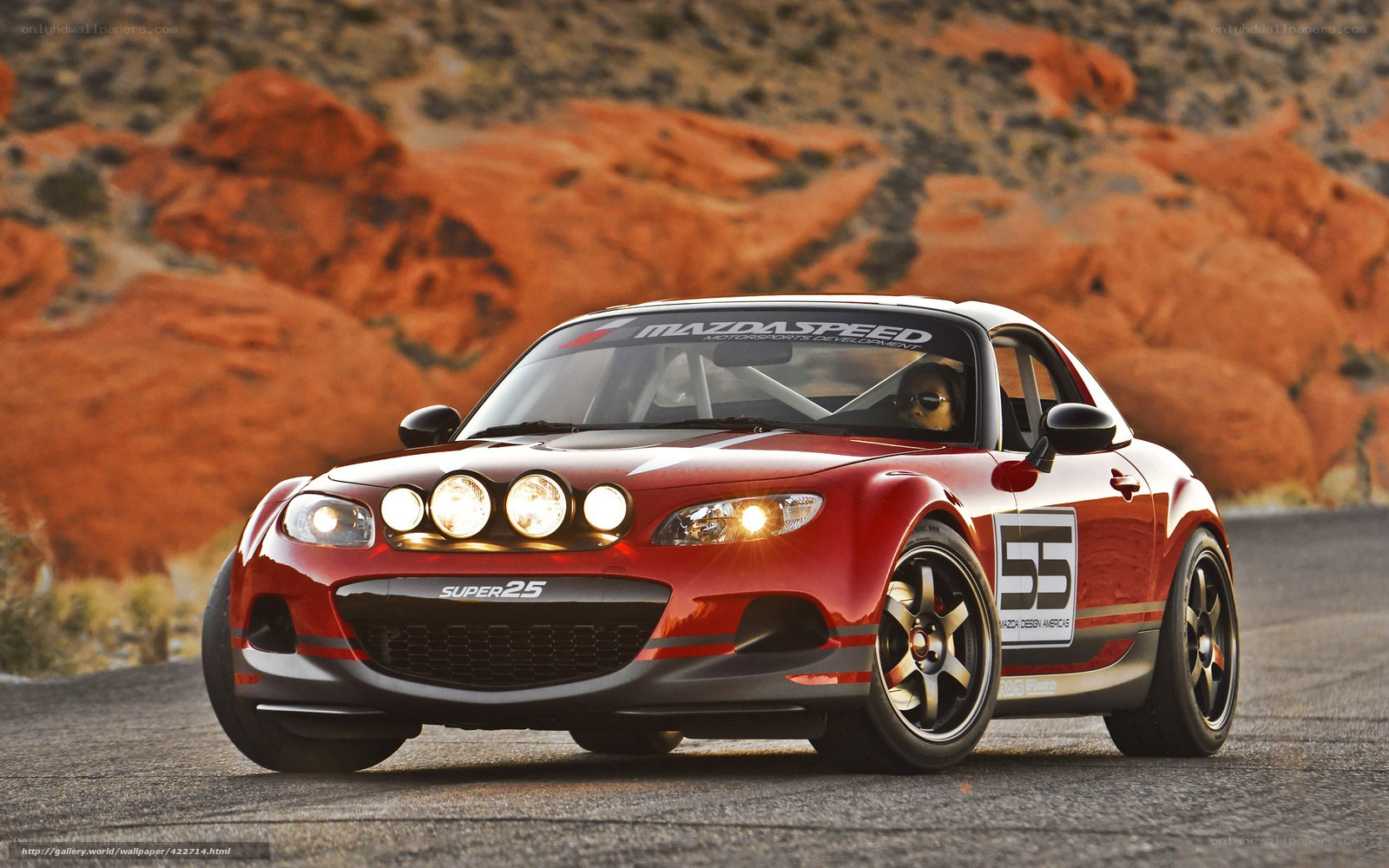 Red Mazda Speed 25 race car