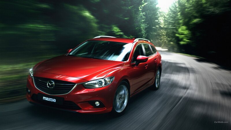 Red Mazda Station Wagon — Dynamic