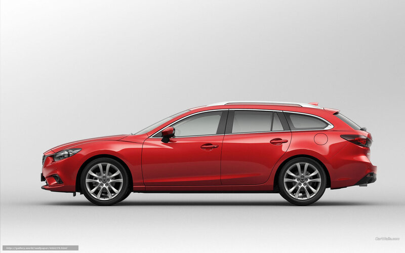 red mazda station wagon
