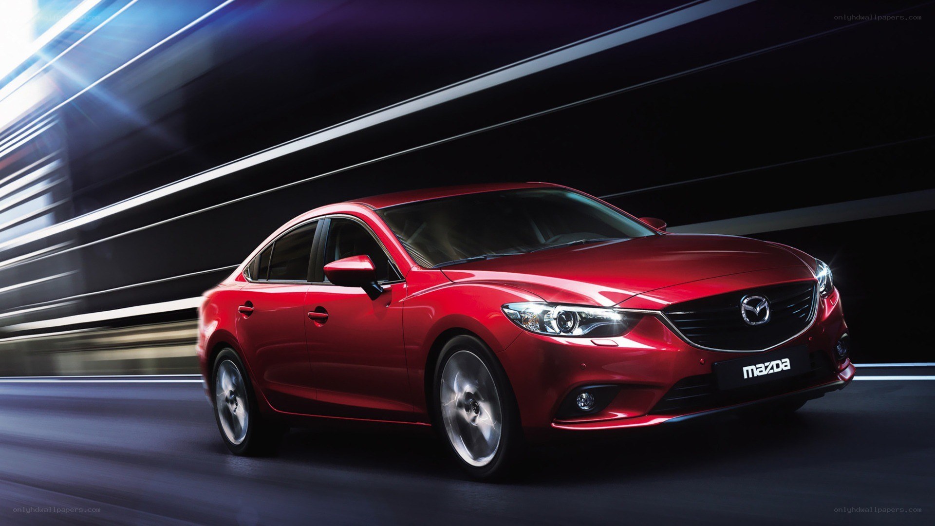Red Mazda6 in motion