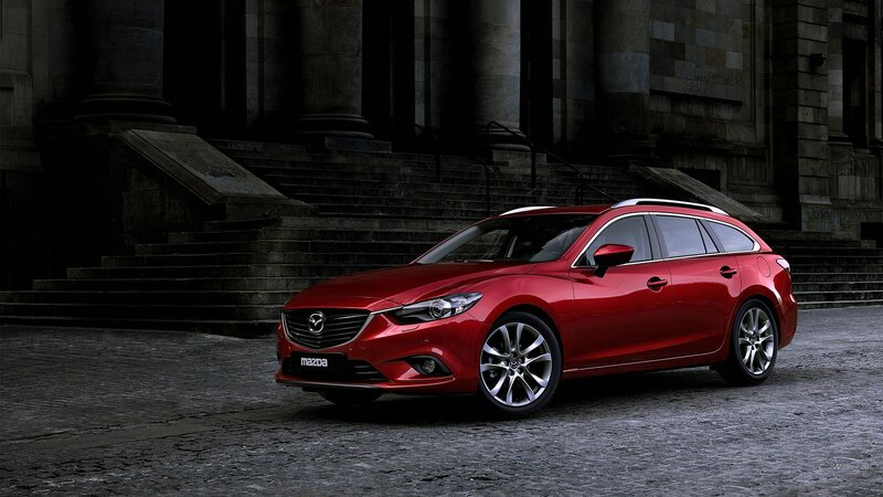 Red Mazda6 Station Wagon — Dramatic, Photograph