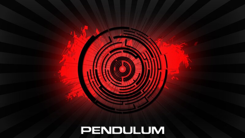Red maze design with pendulum text