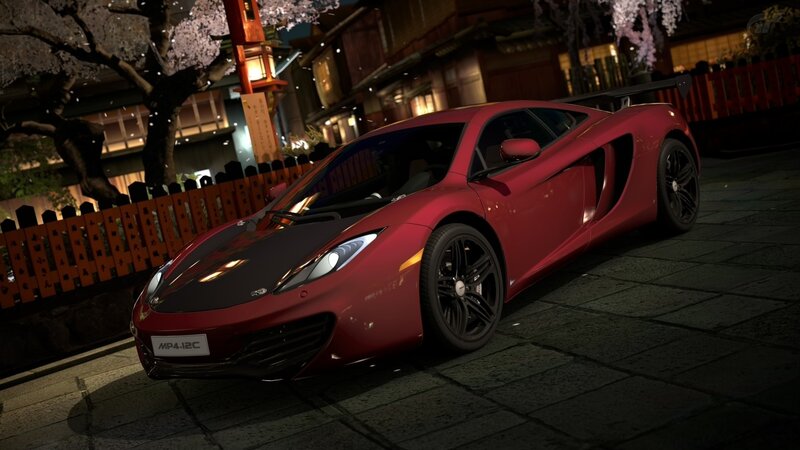 Red McLaren MP4-12C at night