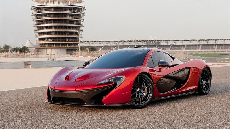 Red McLaren P1 on a racetrack