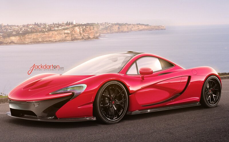 Red McLaren P1 on coastal road
