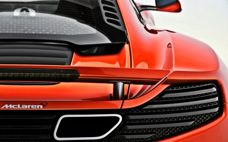 Red Mclaren Sports Car — Dramatic, Photograph, Grille