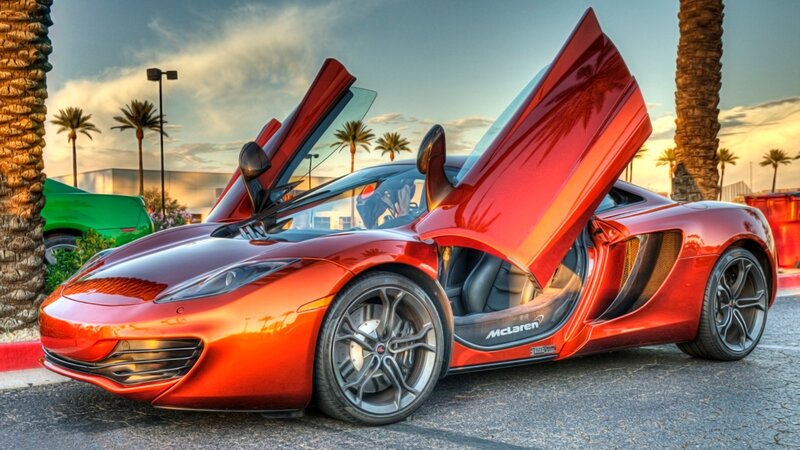 Red Mclaren Sports Car — Dramatic