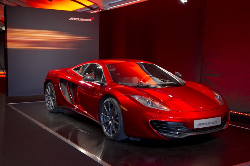 Red McLaren sports car on display