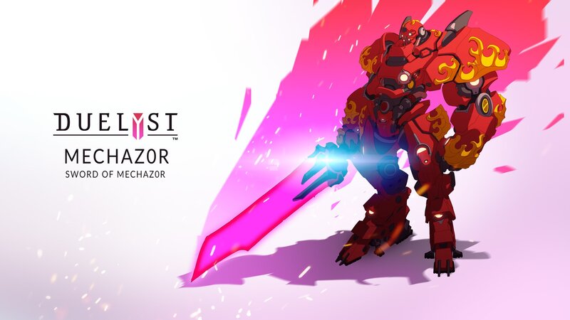 Red Mecha Robot — Dramatic, Digital Art, Sword