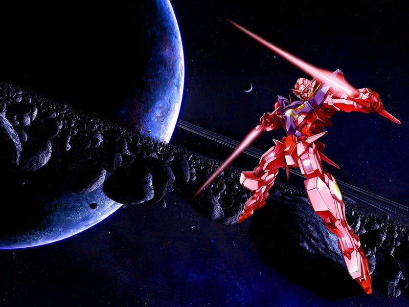 Red Mecha Robot — Dramatic, Night, Digital Art