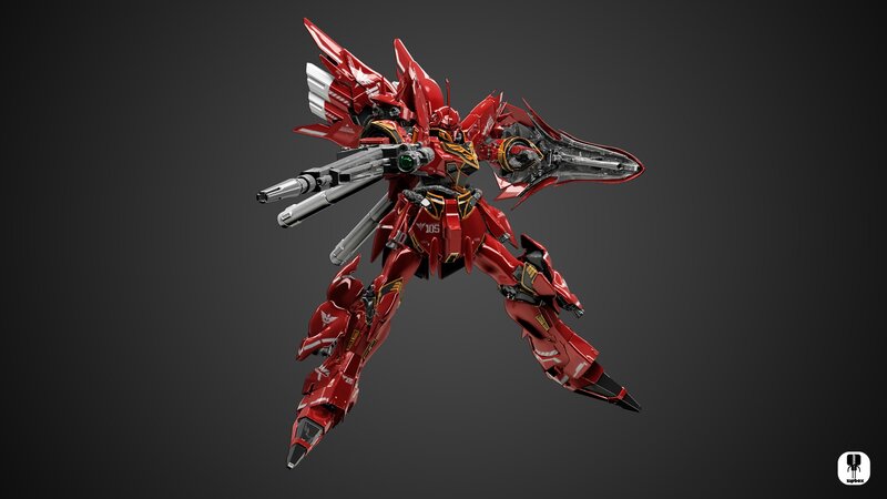 Red mecha robot model
