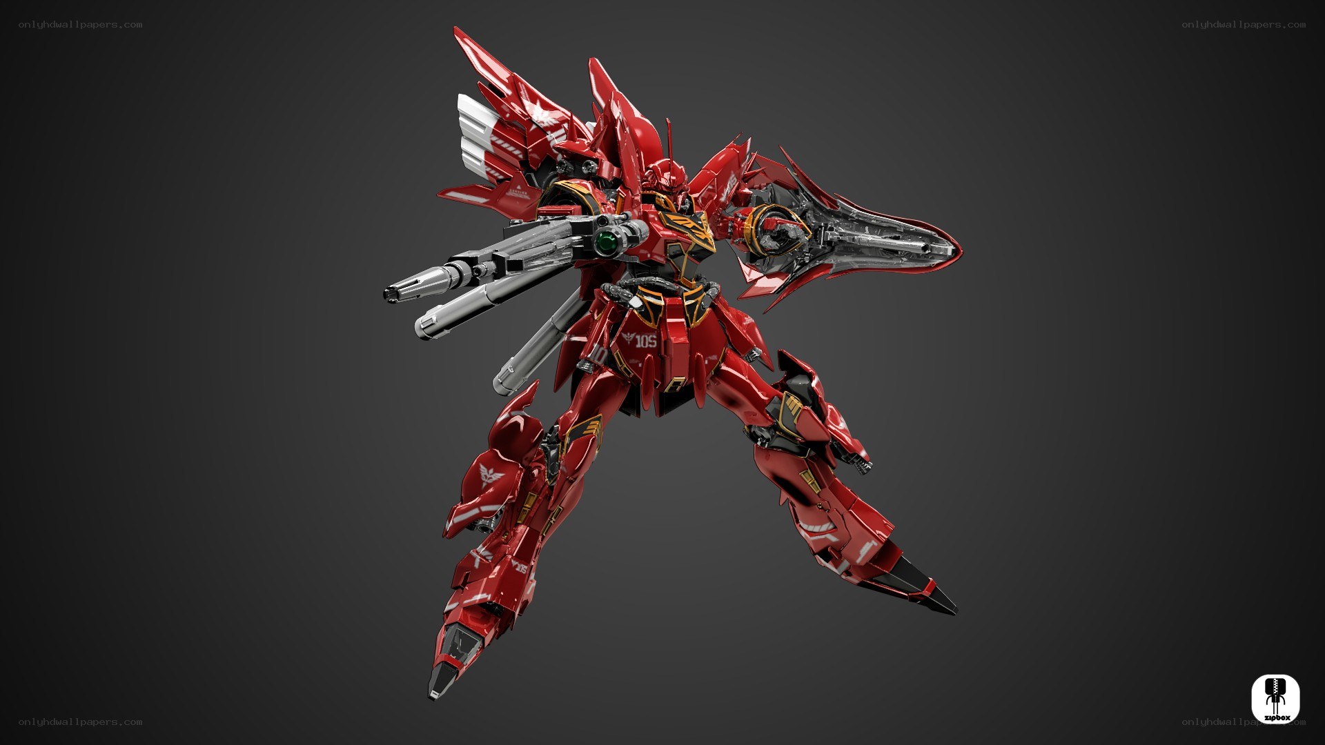 Red mecha robot model
