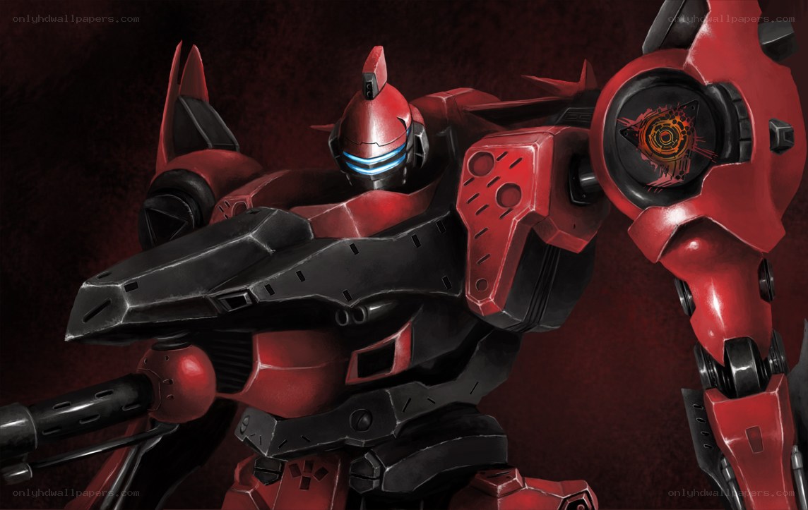 red mecha robot warrior
