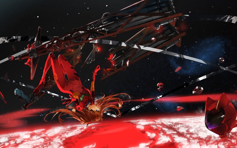 Red Mecha Suit in Space