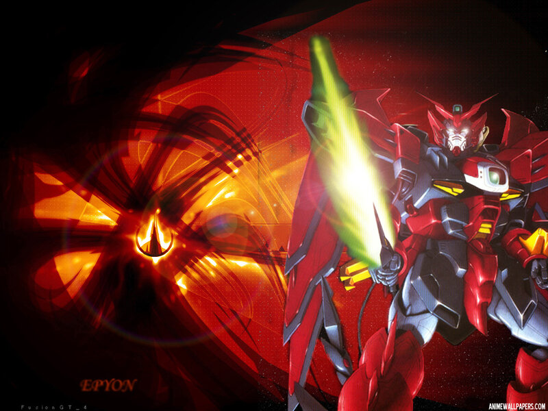 Red mecha with energy sword