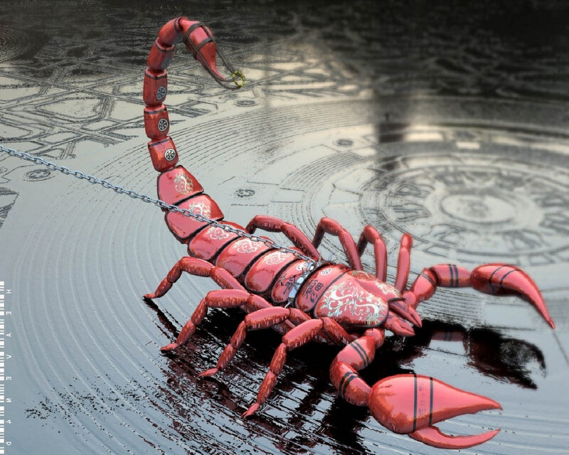 Red Mechanical Scorpion