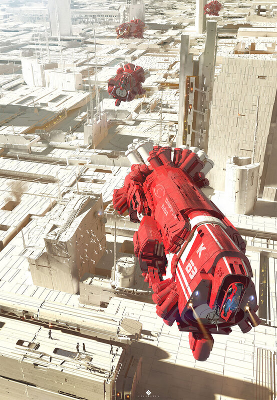 Red Mechanical Ships